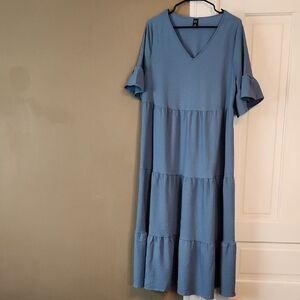 Like New Chic Blue Tiered Maxi Dress